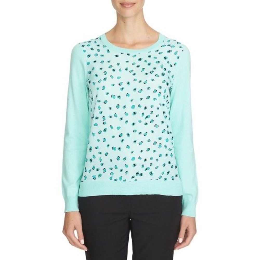 Cynthia Steffe polka dot blue sweater